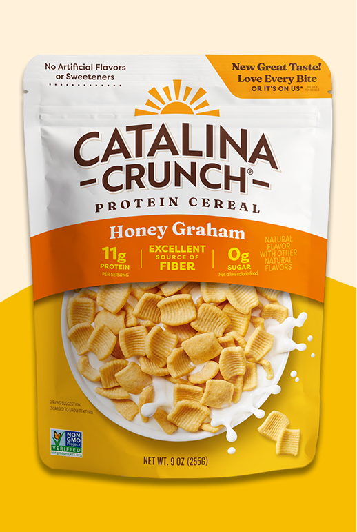 Front of package image of Catalina Crunch Honey Graham Cereal
