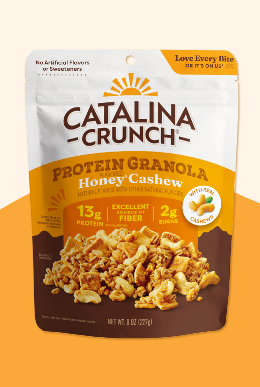 Catalina Crunch Protein Granola Honey Cashew package on a white background