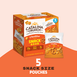 Catalina Crunch snack mix packaging on an orange and beige background