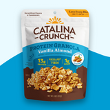 Catalina Crunch Protein Granola Vanilla Almond package on a blue and white background
