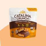 Catalina Crunch Chocolate Cookie Bar packaging on a beige background