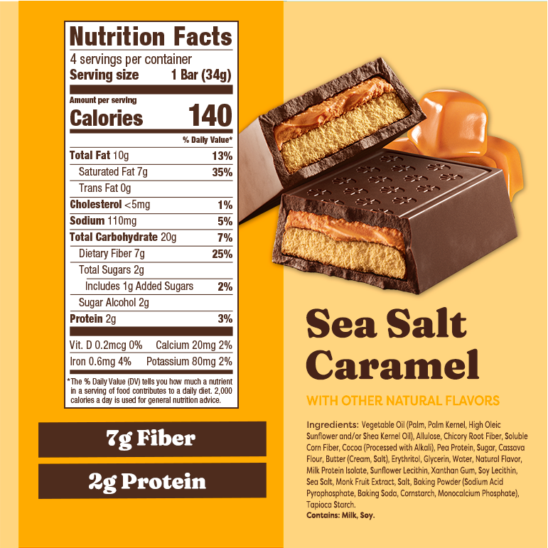 Catalina Crunch Sea Salt Caramel Chocolate Cookie Bars nutritional information